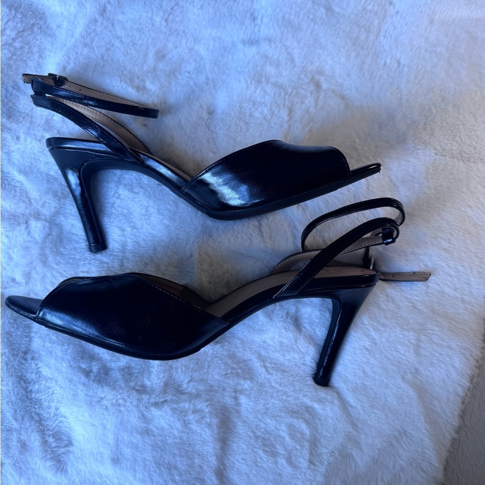 A New Day Black Women's Virginia Peep Toe Heels Size 11 - Picture 4 of 7